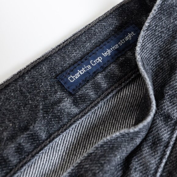 Citizens of Humanity Charlotte Crop High Rise Straight Jeans Black - Picture 15 of 15